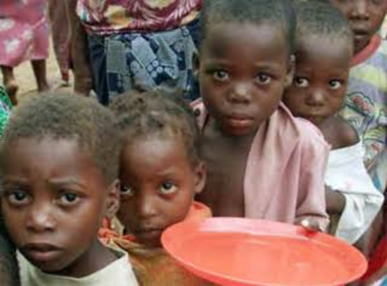 Children gathered in their community